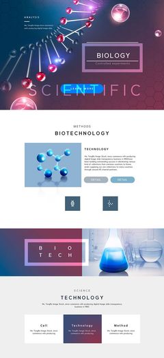 科學(xué)醫(yī)學(xué)醫(yī)藥生物細胞基因DNA科技感網(wǎng)站網(wǎng)頁UI專題PSD設(shè)計素材